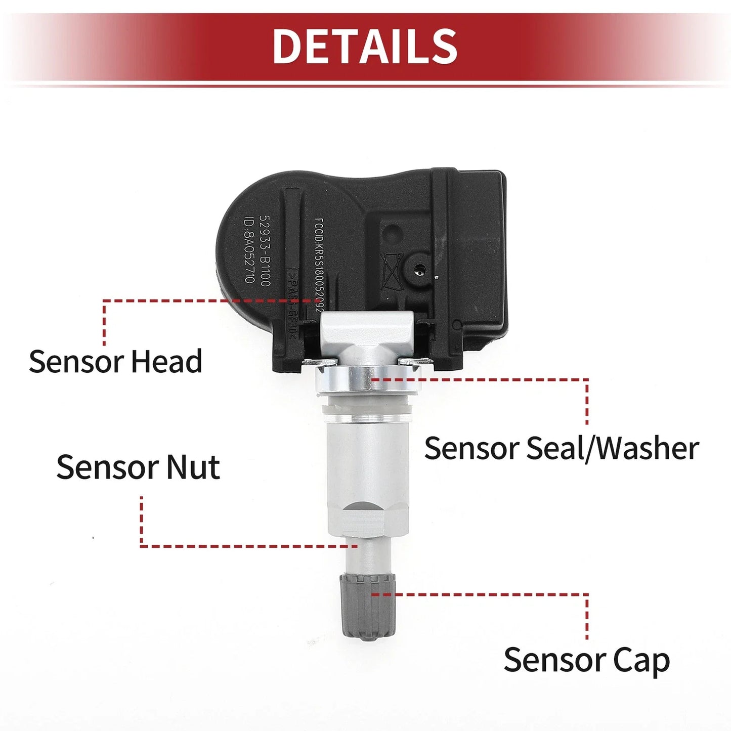 Tire Pressure Sensor 433MHz for Hyundai Accent (2015-2017) 1 x Pcs