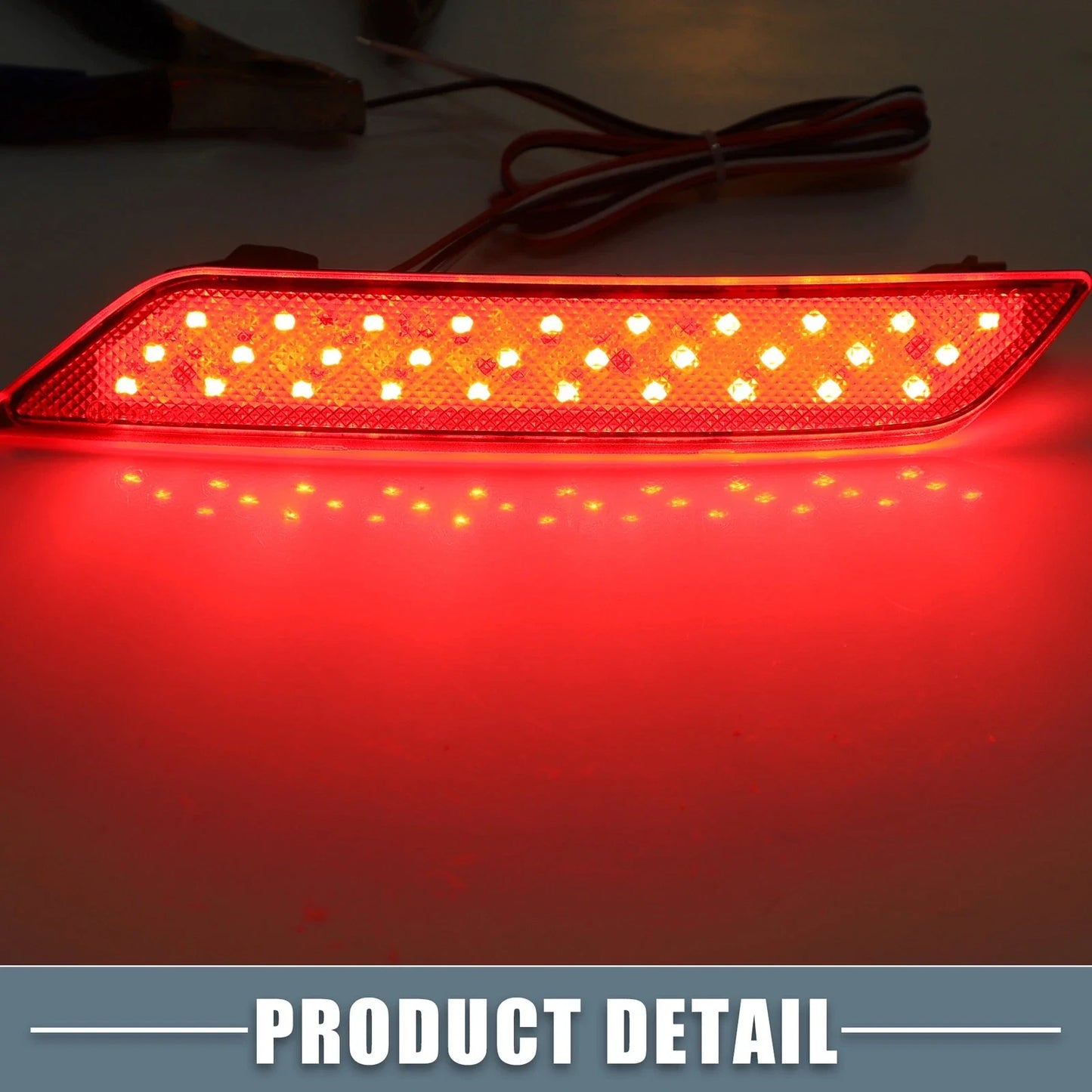 Rear Bumper LED Reflector Brake Tail Light Red Lens for Honda Civic Sedan (13-15)
