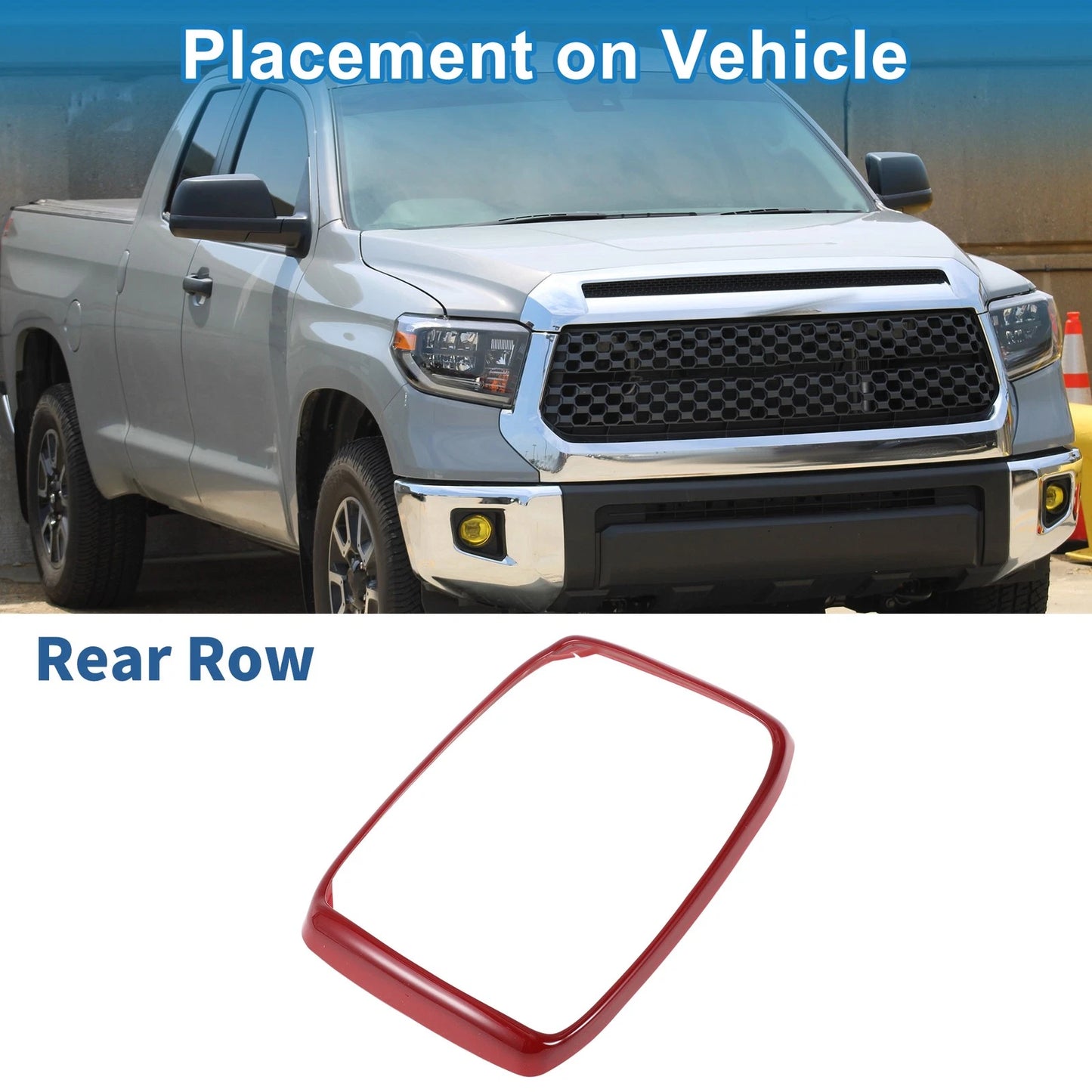 Rear Row Headlight Trim Bezel for Toyota Tundra (2014–2021) Red