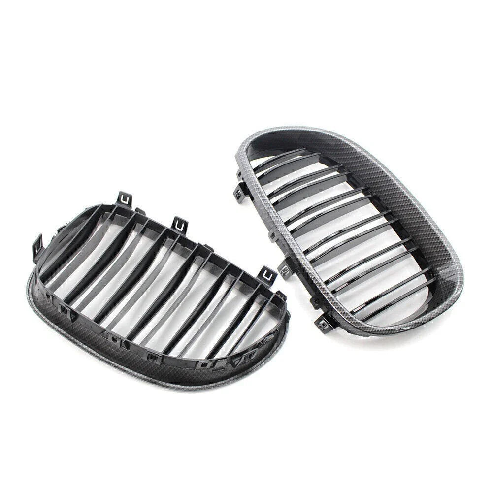 Double Slat Carbon Black Grille for BMW E60 E61 5 Series M5 (2004-2010)