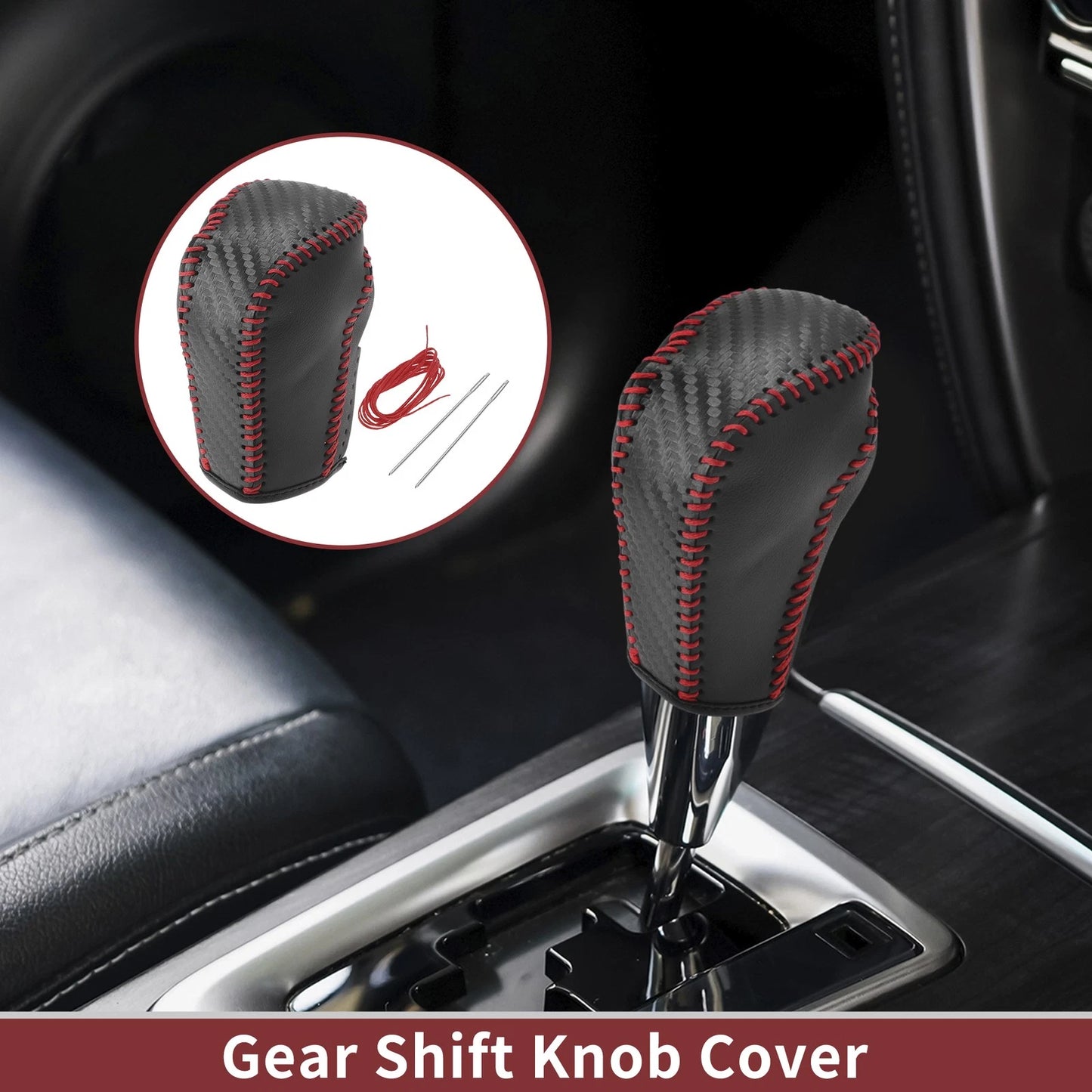 1 Pc Gear Shift Knob Cover for Honda Inspire (2023) Red Faux Leather
