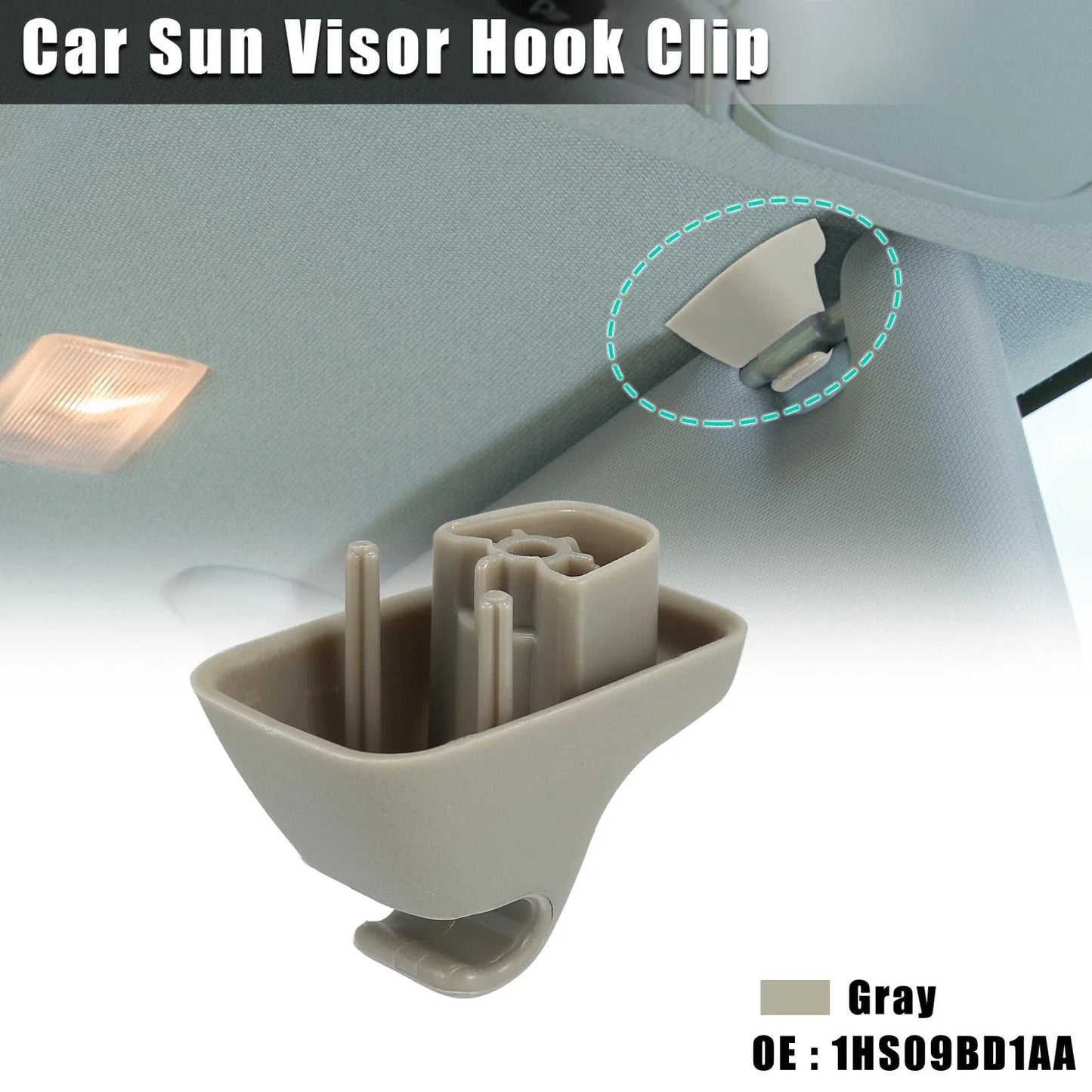 Gray Car Plastic Sun Visor Hook Clip for Dodge