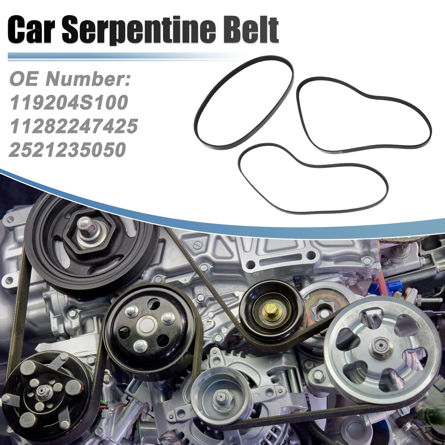 Set of 1 Serpentine Belt for Nissan Xterra SE (2000–2004) No. 119204S100/11282247425