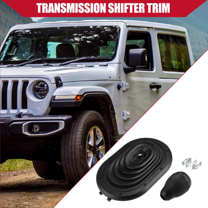 Set of 1 Gear Shifter Boot Cover for Jeep Wrangler (2007–2010) No. 52060485AG Black