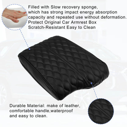 Armrest Cushion Cover for Hyundai Palisade 2020-2022 - Faux Leather Black