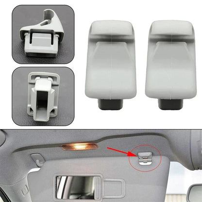 Sun Visor Holder Clips Grey for Mitsubishi Lancer, Outlander, ASX