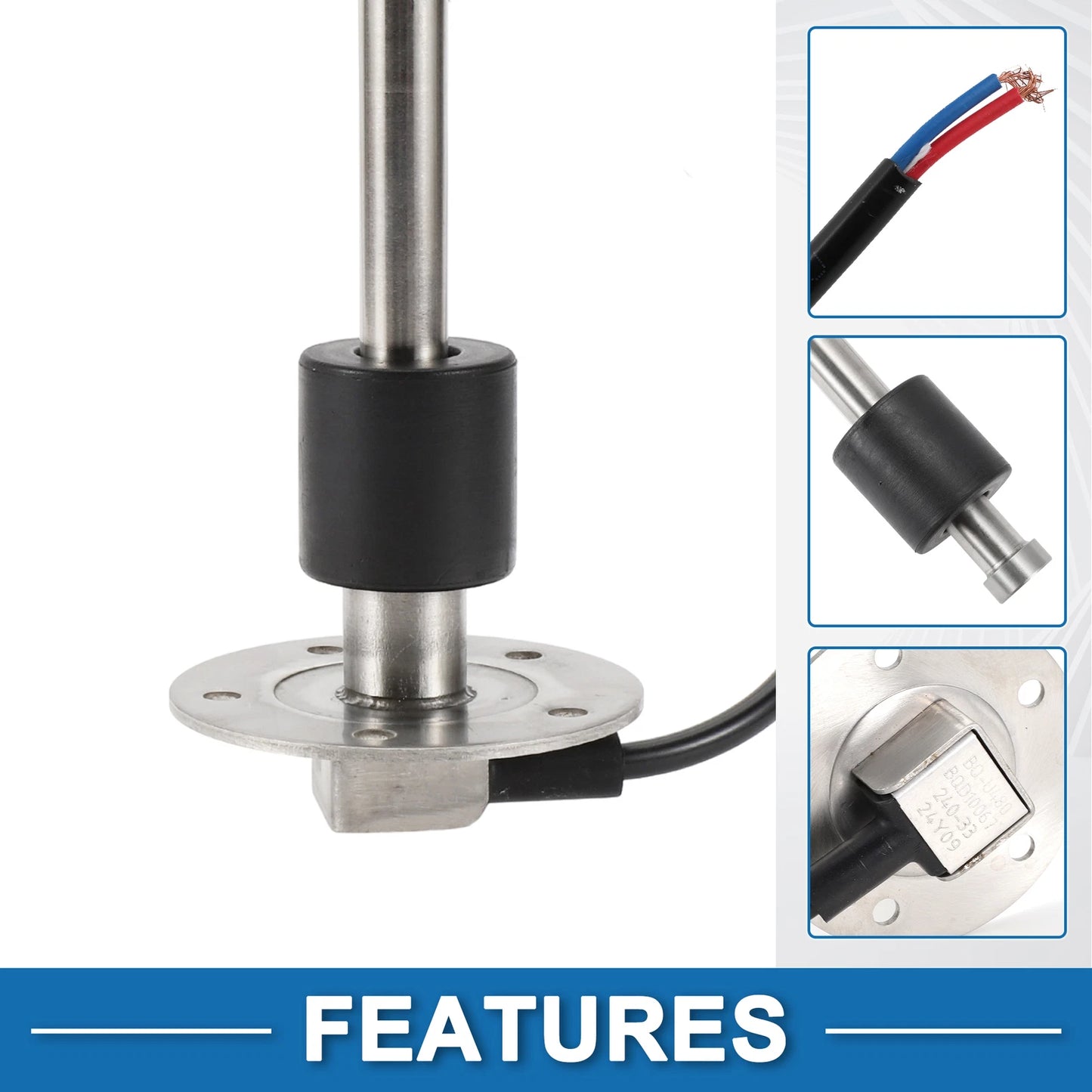 Fuel Sending Unit and Gauge Kit 240-33 Ohm for Boat Car Vehicle (480mm)