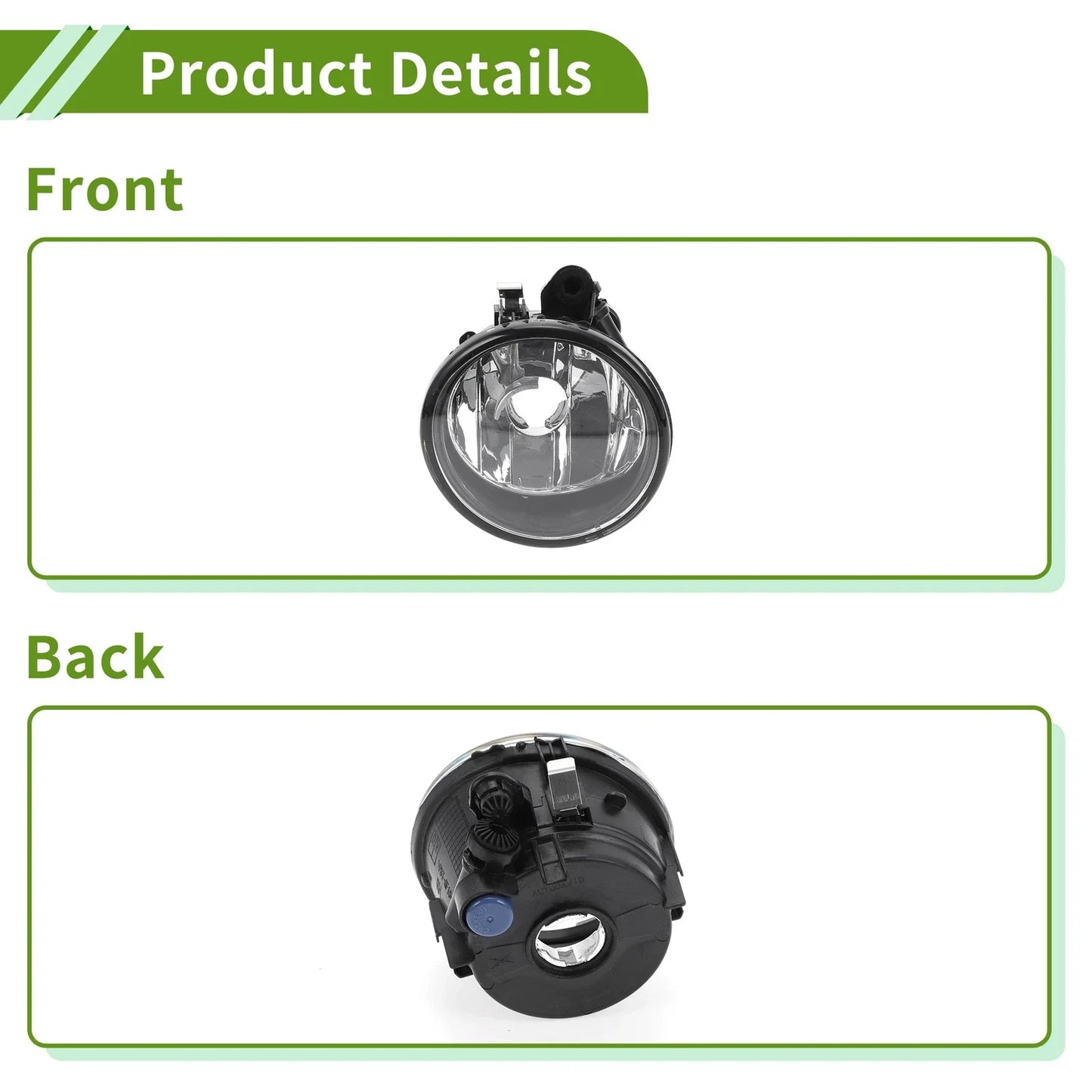 1 Pc Right Fog Light Grill for BMW X6 (2013-2015) Clear Black