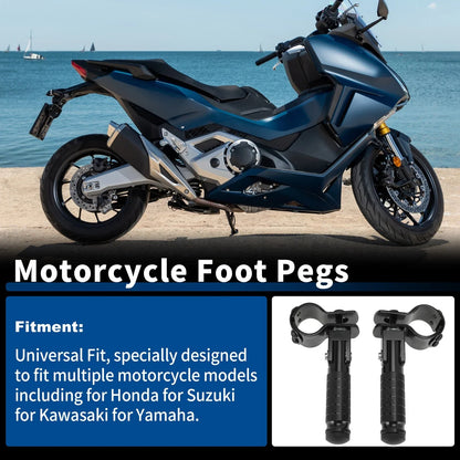 Universal Motorcycle Rear Foot Pedal for Honda, Suzuki, Kawasaki - 1 Pair