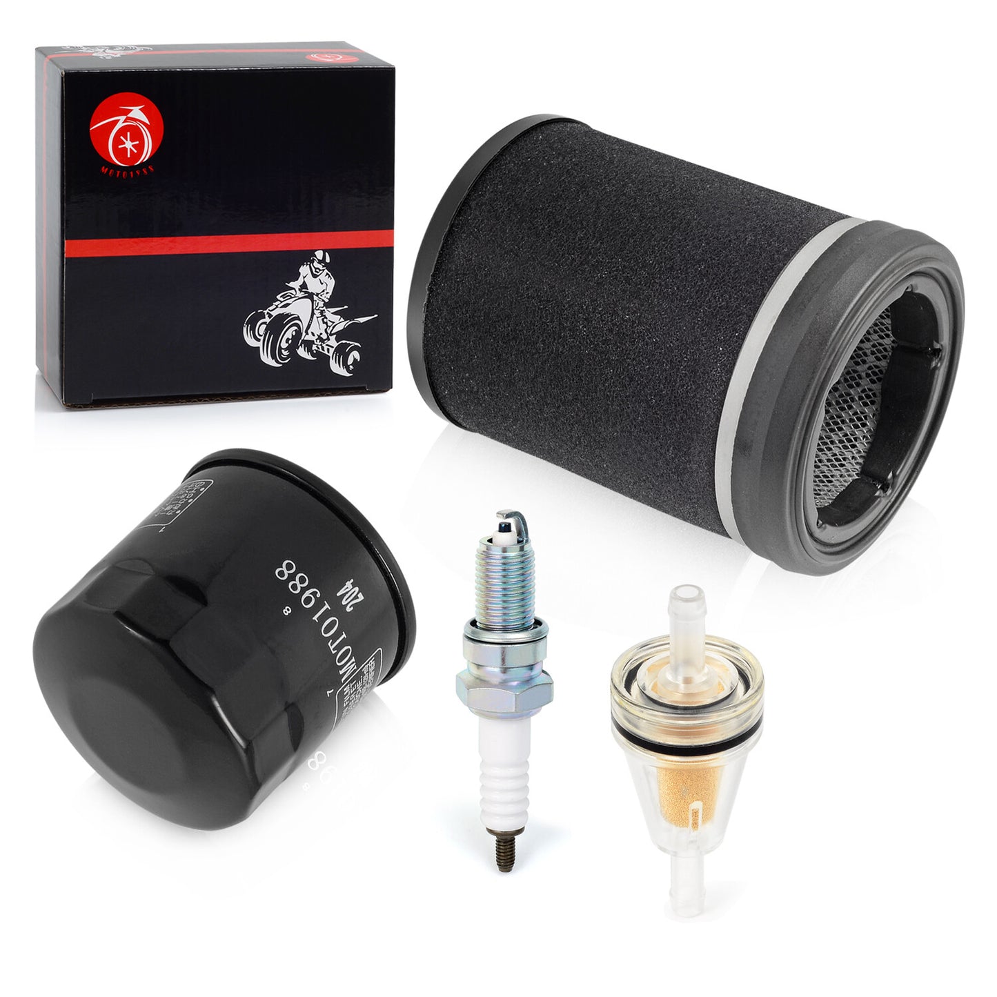 Air Filter, Oil Filter, Spark Plug Set for Kawasaki Prairie 360 (2003–2013)