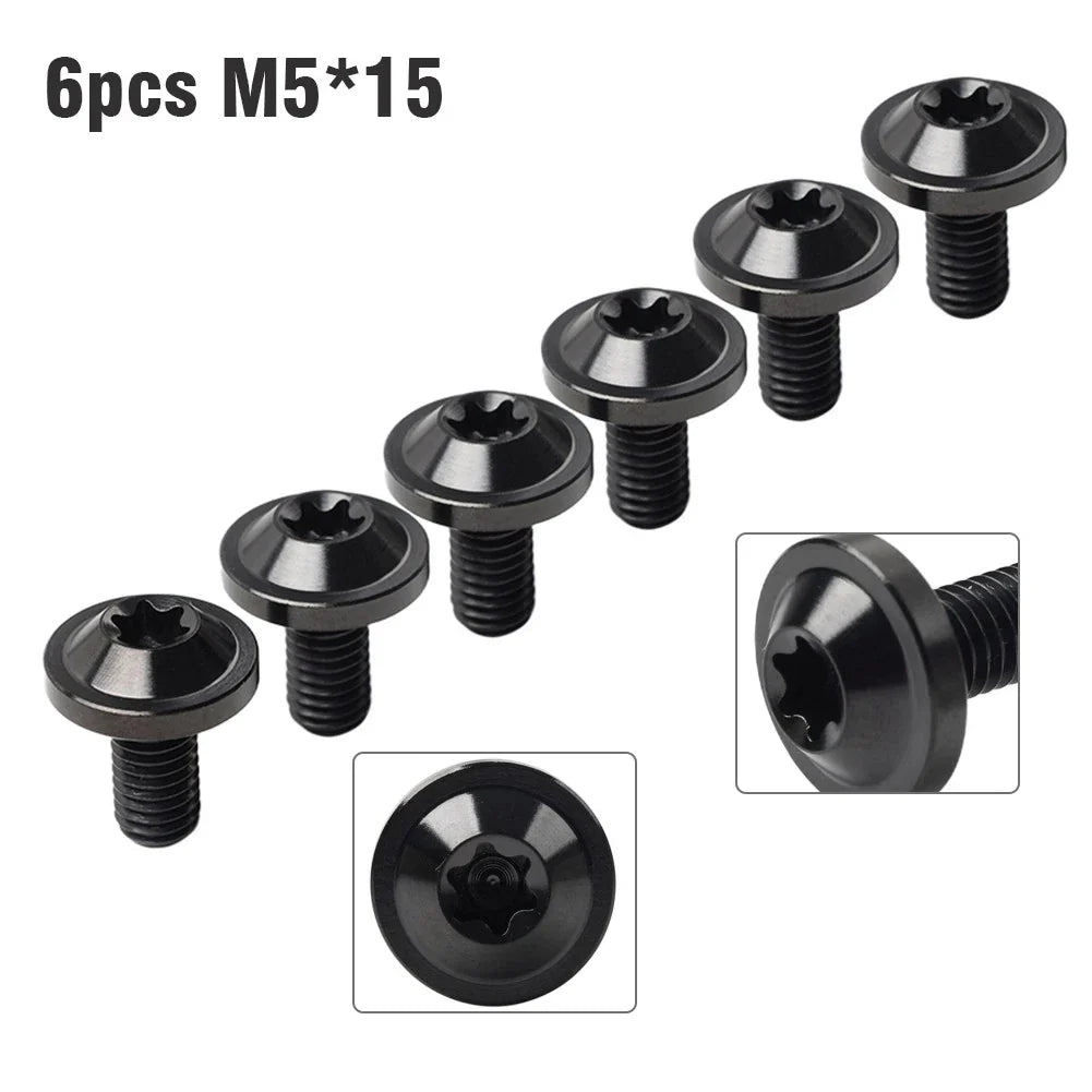 6 x Universal Titanium M5x15mm Torx Head Bolts for Bike Motor