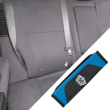 Set of 2 Carbon Fiber Seat Belt Pad Covers for Universal Fit (6.5x23cm)
