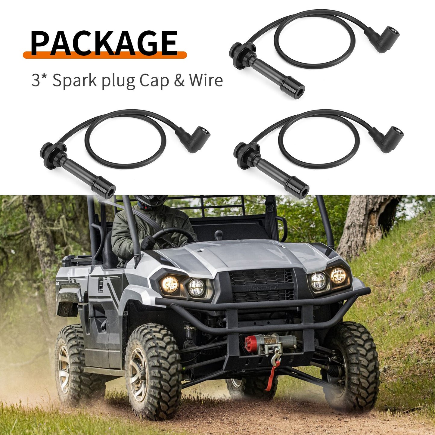 Spark Plug Cap & Wire for Kawasaki Mule PRO-FX PRO-FXT (2015–2023)