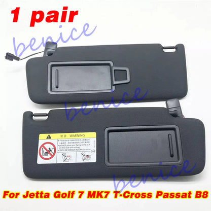 2 x Front Sun Visor Panel Makeup Mirror for Jetta Golf 7 MK7 T-Cross Passat B8