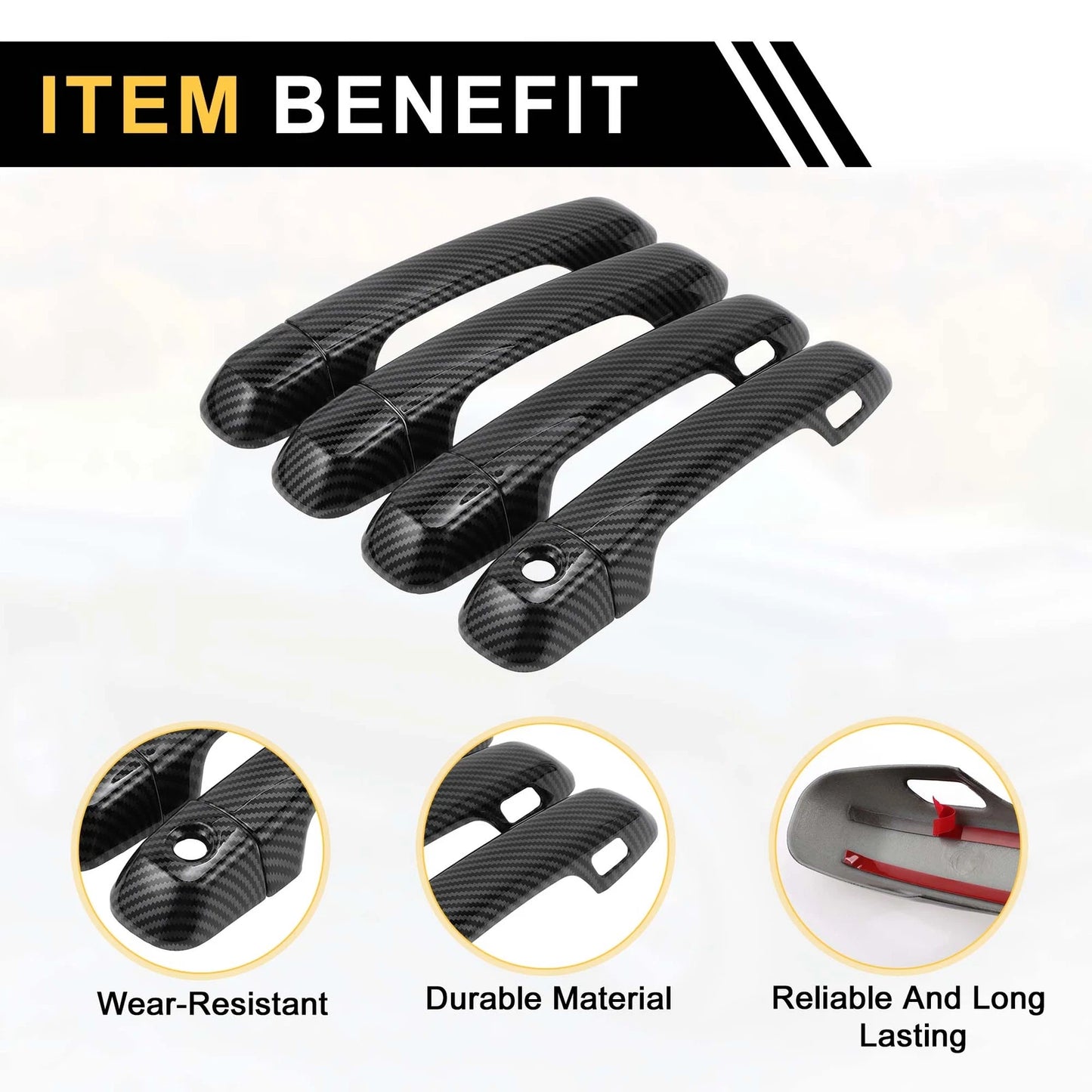 Set of 4 Exterior Door Handle Covers for Toyota 4Runner (2010–2019)
