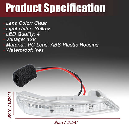 2X LED Mirror Turn Signal Light for Chrysler (68052078AA, 68052079AA)