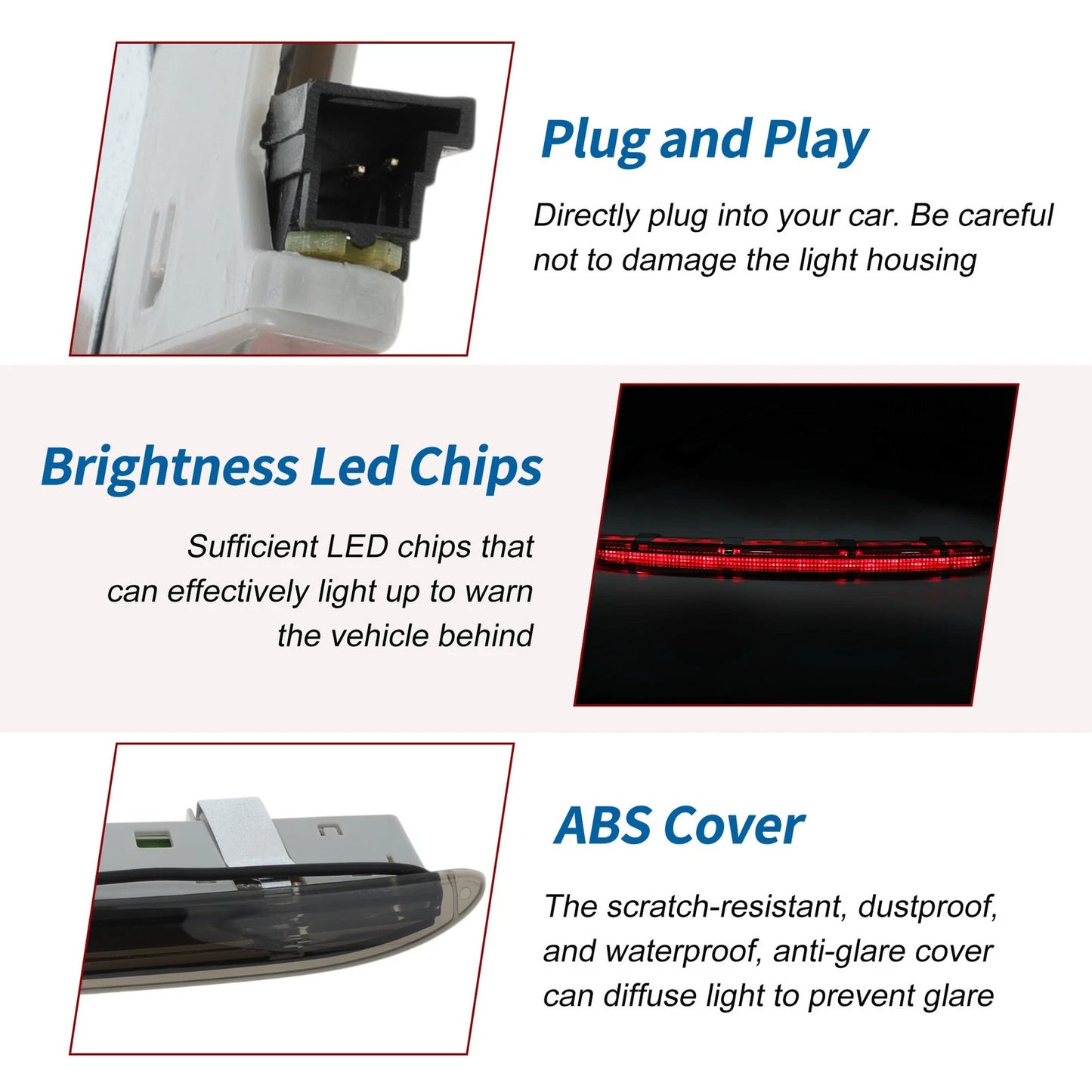 Black LED Third Brake Light for Mercedes-Benz W164 ML (2006–2011) No.A1648201056
