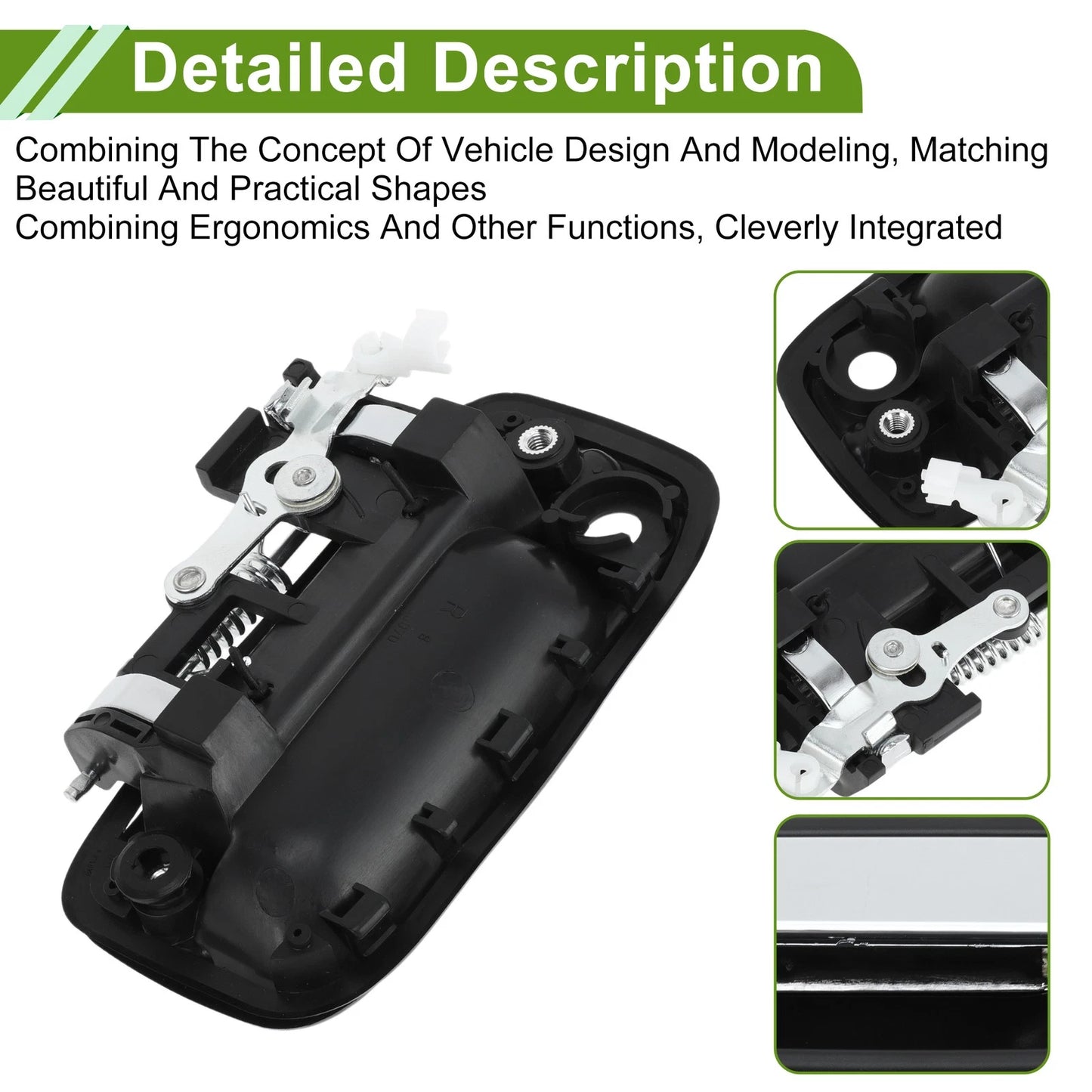 Exterior Door Handle for Toyota (No.6921035030, Black Silver Tone, Front Right)