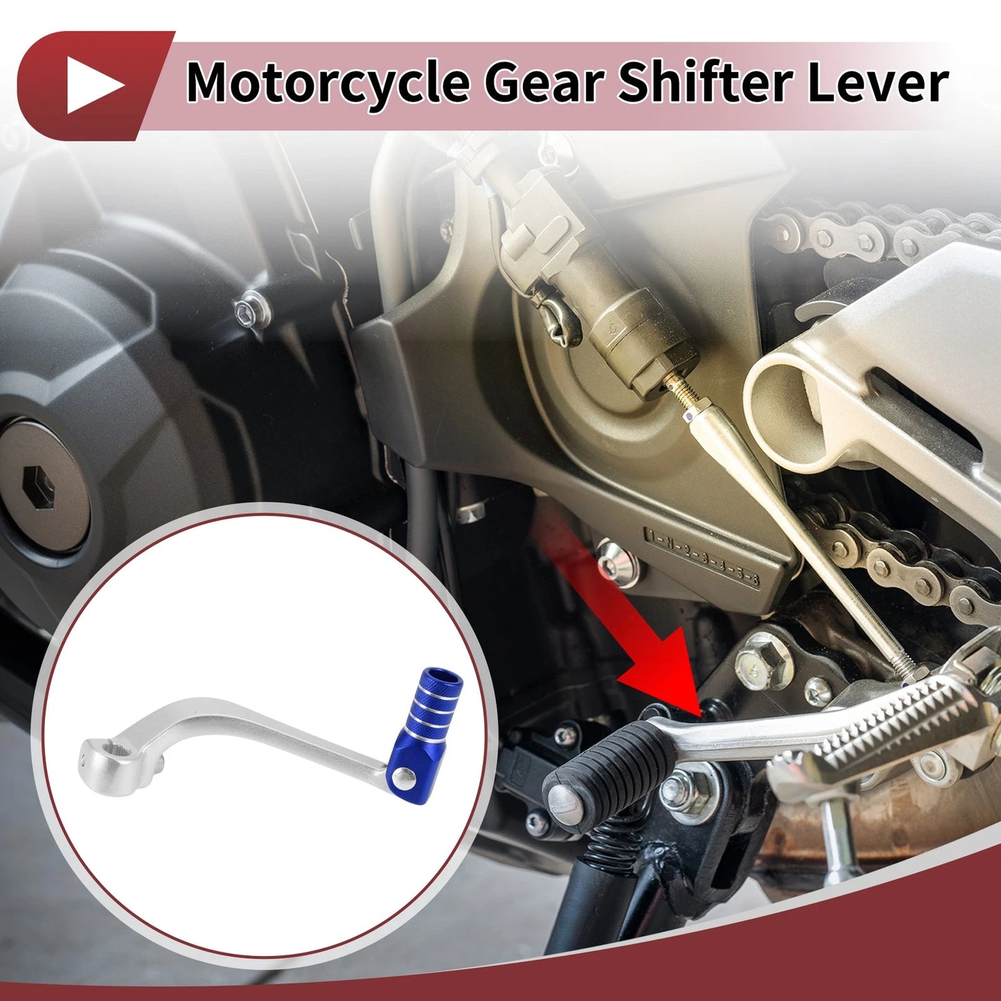 Folding Gear Shifter Lever for Honda CRF110F (2013–2018) Silver Tone
