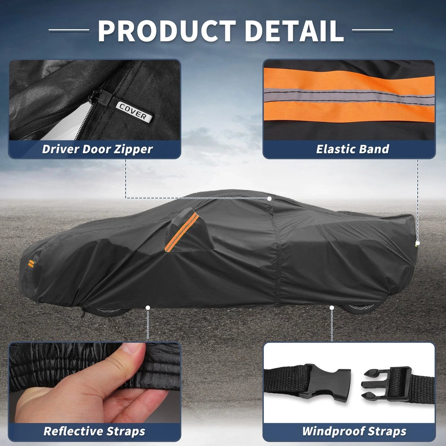 Waterproof Car Cover w/Driver Door Zipper for Chevrolet Corvette