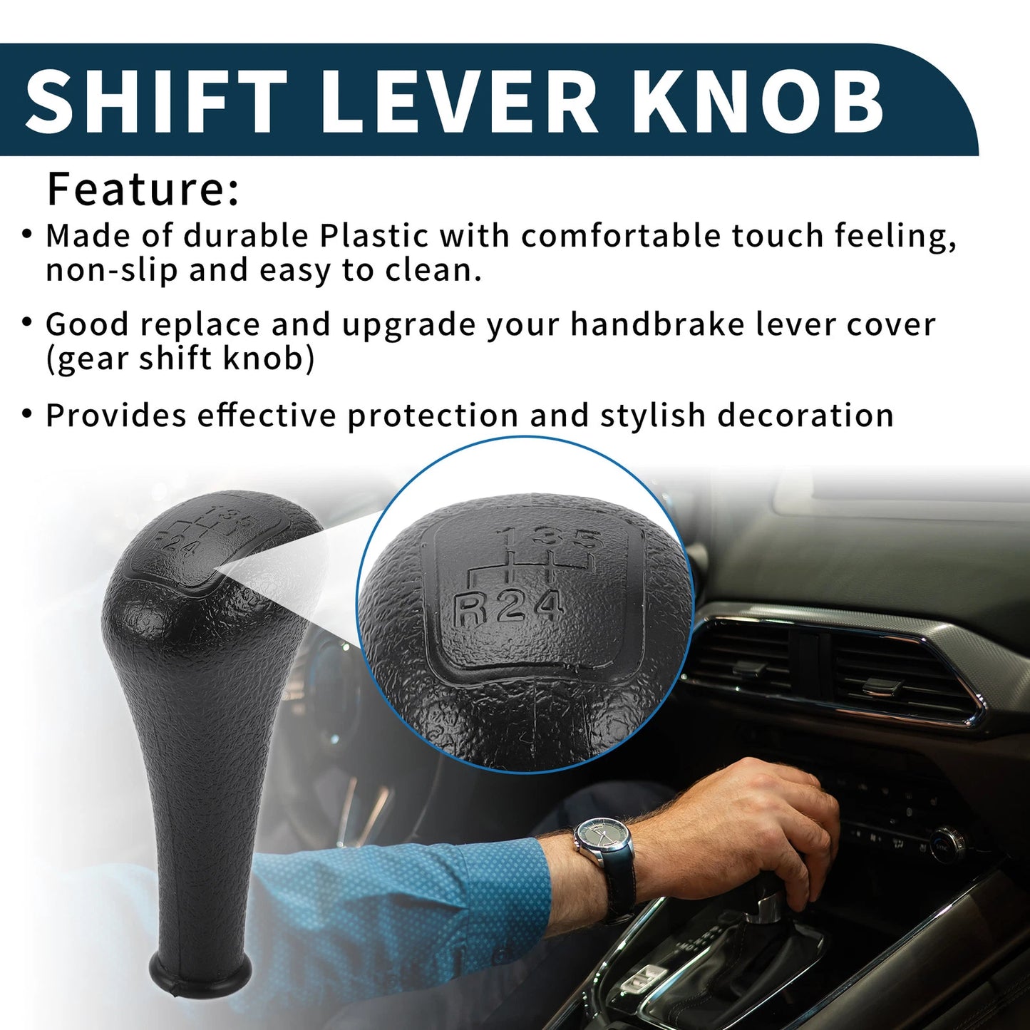 5 Speed Manual Gear Shifter Knob for Mercedes-Benz E-Class (1994) Plastic Black