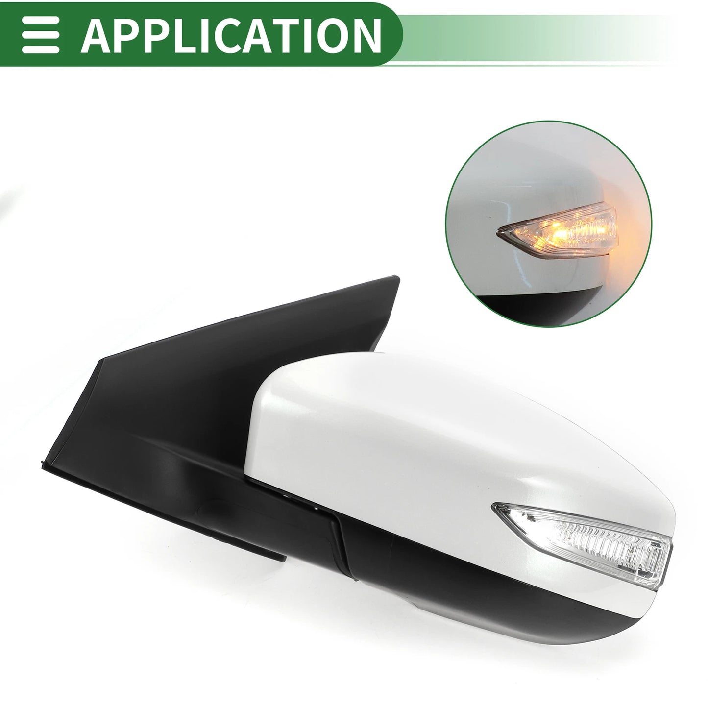 Left Side Door Mirror for Nissan Sentra (2013–2015) Manual Folding White