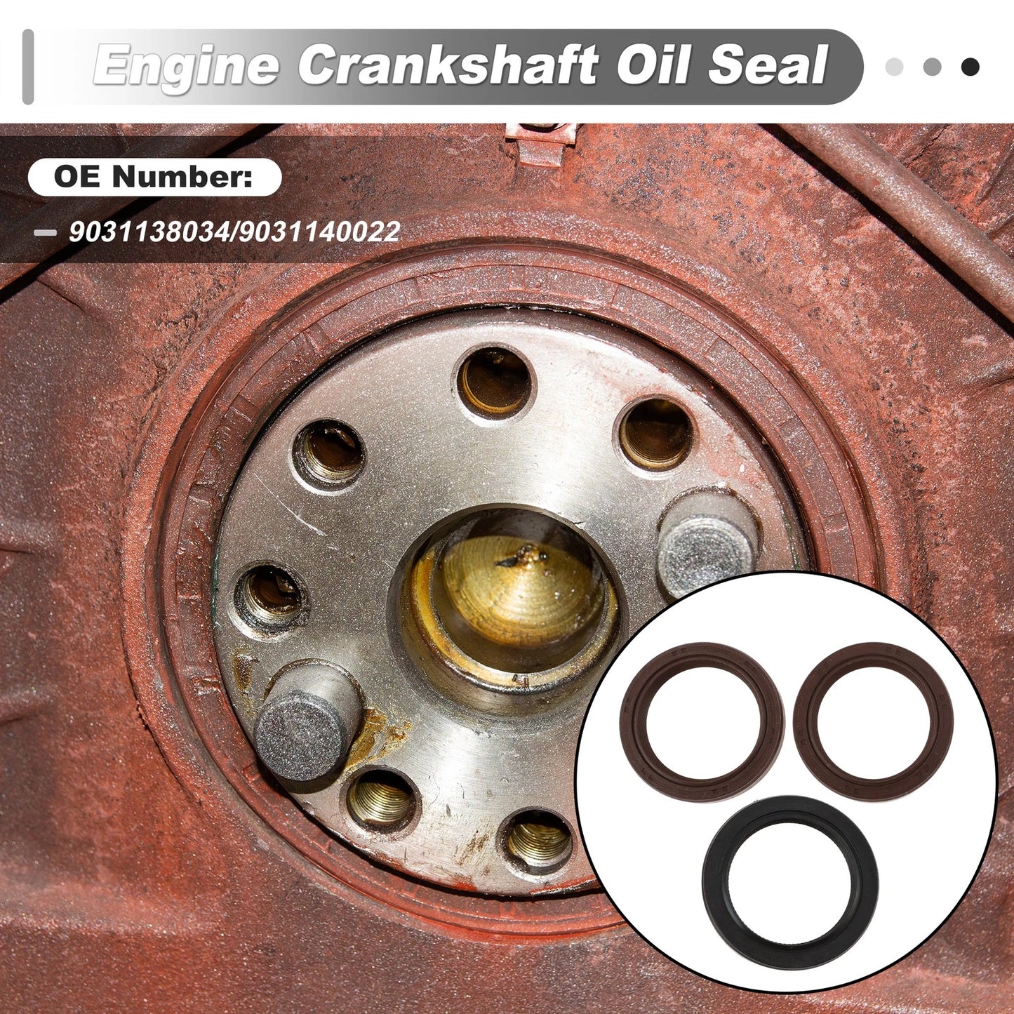 Set of 1 Rear Crankshaft Oil Seal for Toyota Avalon (1995–2004) 9031138034/9031140022