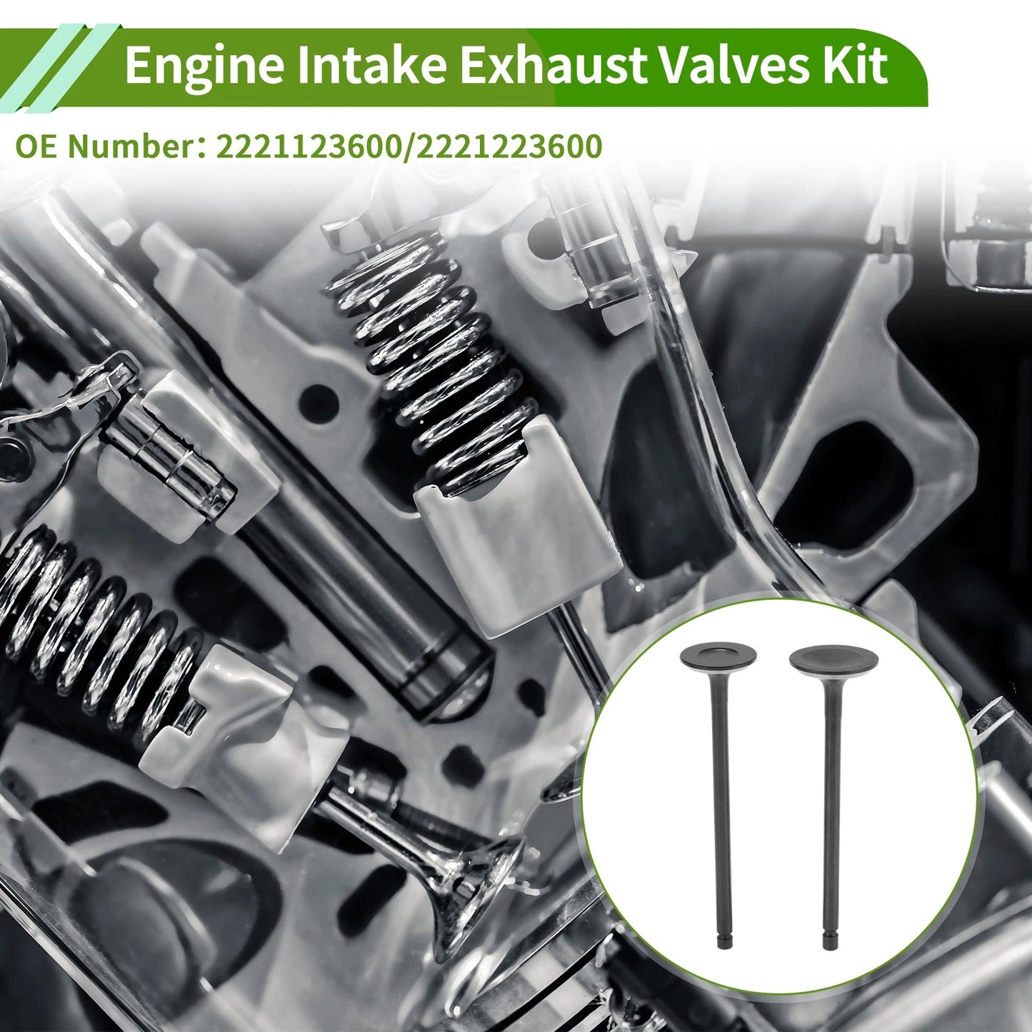 Set of 8 Engine Intake Exhaust Valves Kit for Hyundai Elantra (2011–2016)