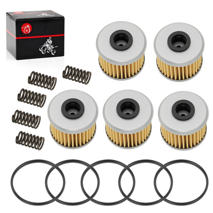 Set of 5 Oil Filters with O-Ring Spring Kit for Honda Sportrax 450 (2004–2009)