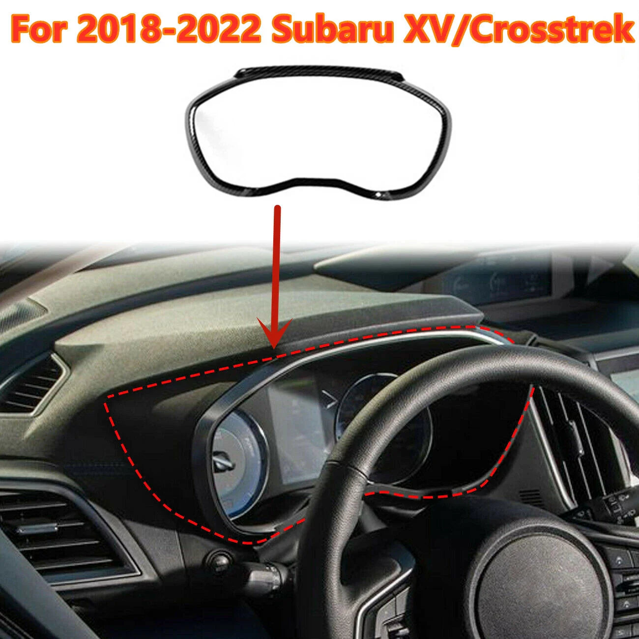 Carbon Fiber Dashboard Frame Cover Trim for Subaru XV/Crosstrek