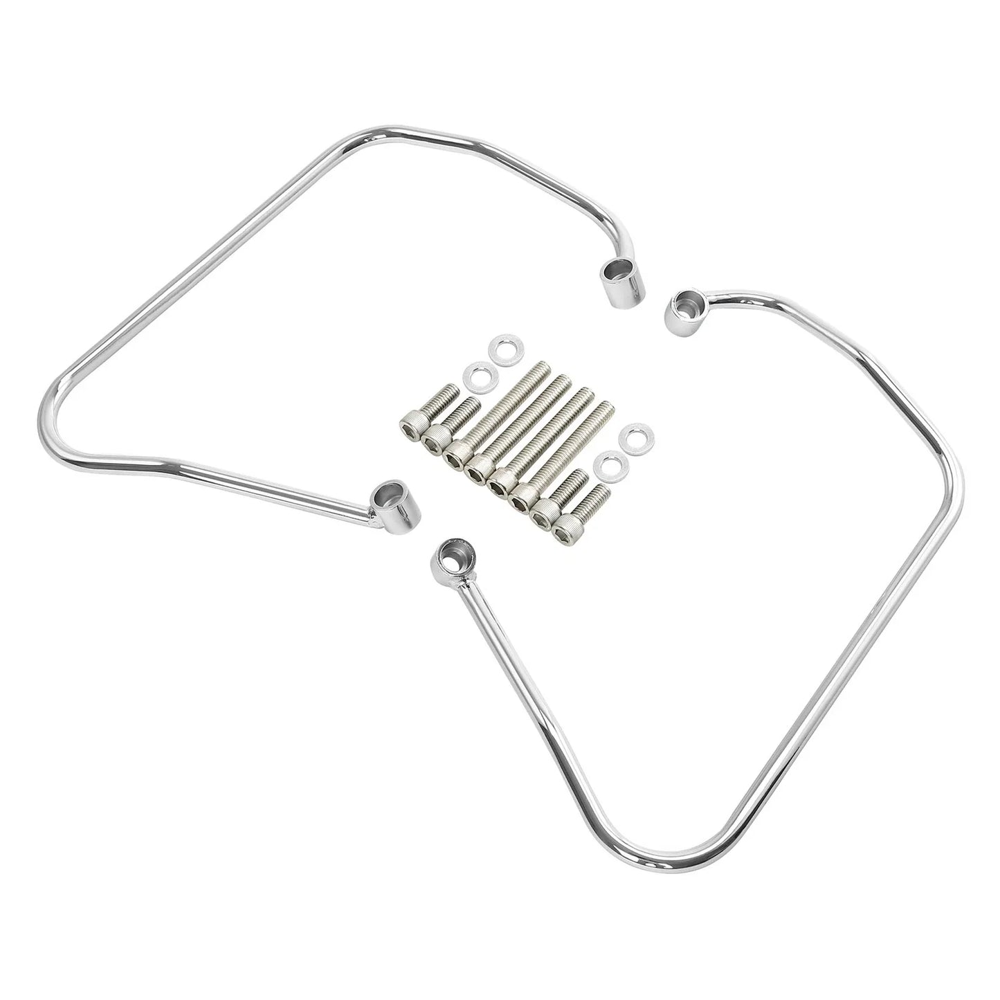 Chrome Saddlebag Support Brackets for Harley Softail Slim (2018-2024)