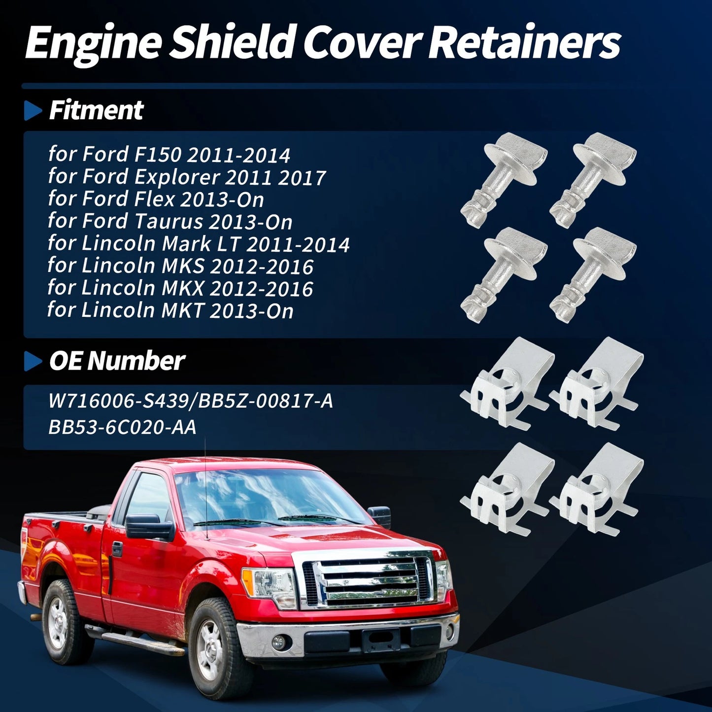 Engine Cover Retainers for Ford Lincoln (No.W716006-S439)