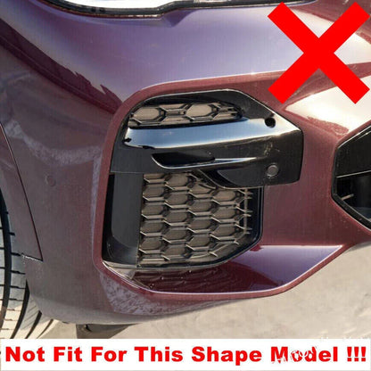 2 x Carbon Fiber ABS Front Fog Light Lamp Cover Trim for BMW X5 G05 (2019–2023)