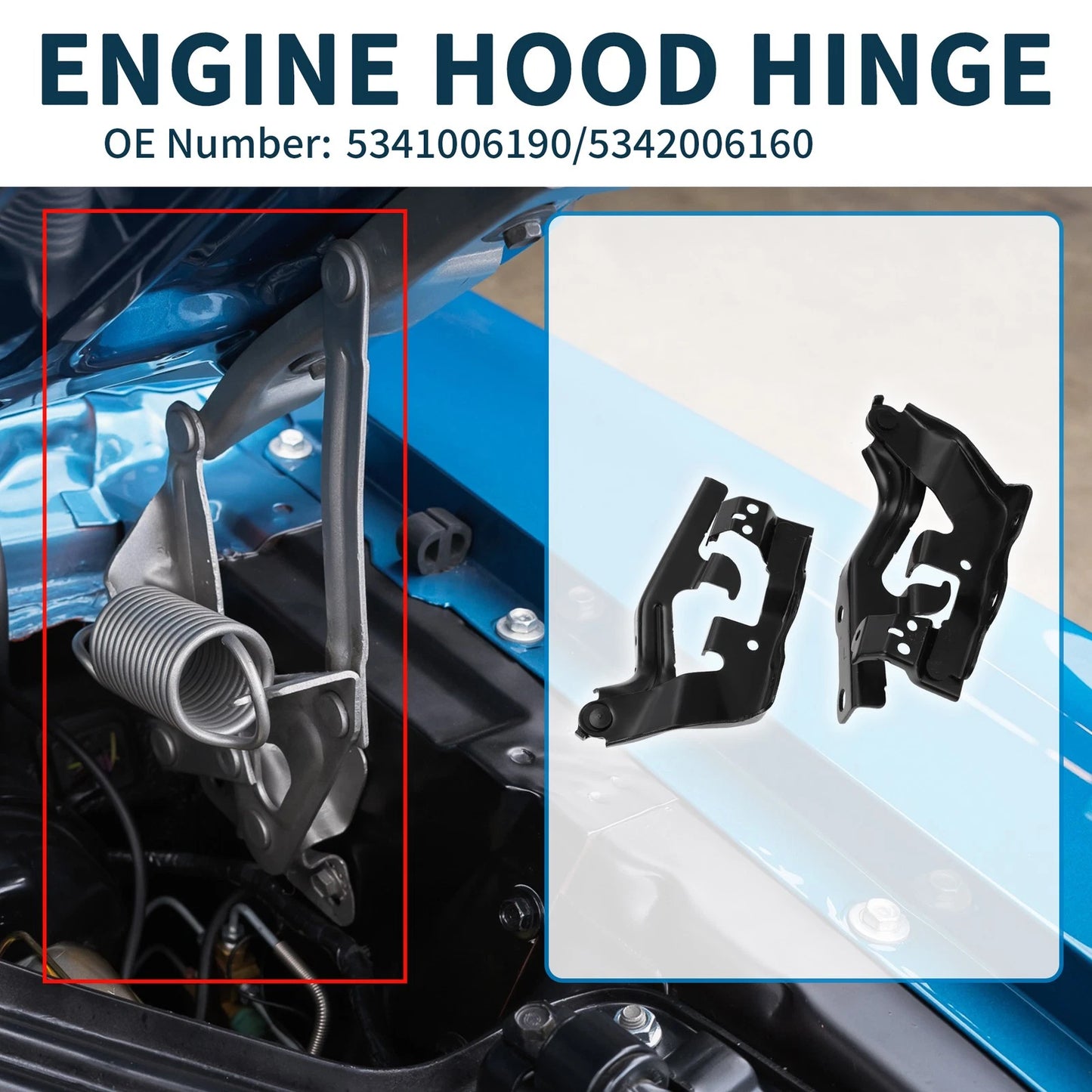 Hood Hinges for Toyota Camry (2012–2014) 1 Pair No. 5341006190