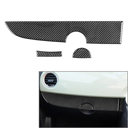 3 x Co-pilot Dashboard Panel Covers Carbon Fiber for Fiat 500 (2012-2015)