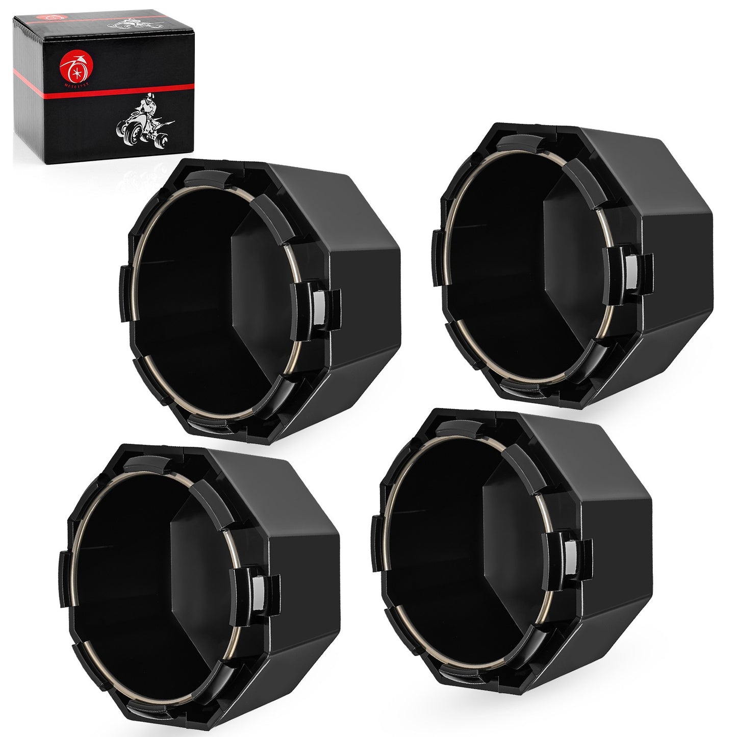 Set of 4 Matte Black Hub Cap Covers for Polaris Sportsman 570 (2015–2025)