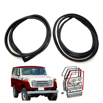 Set of 2 Front Door Weatherstrip Rubber for Toyota Land Cruiser FJ55 FJ56 (1975–1980)
