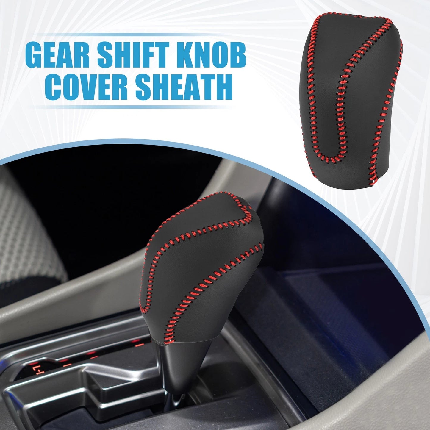Automatic Gear Shift Knob Cover for Subaru Forester (2019–2023) Red Stitches