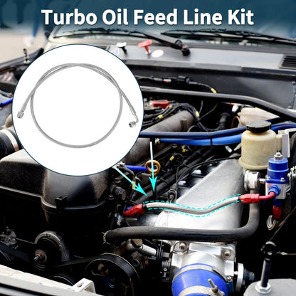 AN-4 Turbo Oil Feed Line Kit for Universal Applications (4.16ft)