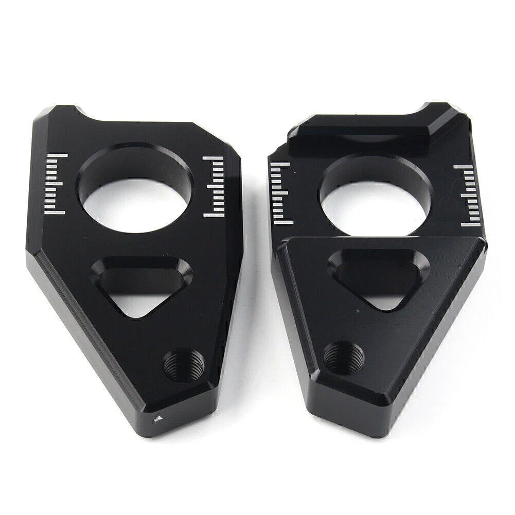 Black Axle Spindle Chain Adjuster Blocks for Yamaha YZF R1 FZ8 FZ1 TMAX 530