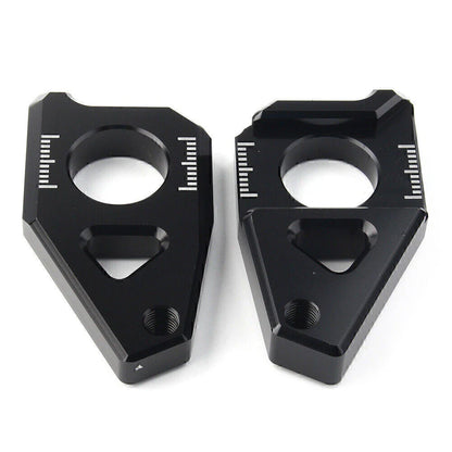 Black Axle Spindle Chain Adjuster Blocks for Yamaha YZF R1 FZ8 FZ1 TMAX 530