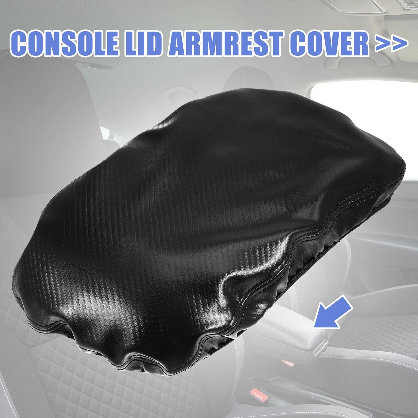 Armrest Box Cover for Mazda CX30 (2020–2023) Full Carbon Fiber Pattern Black