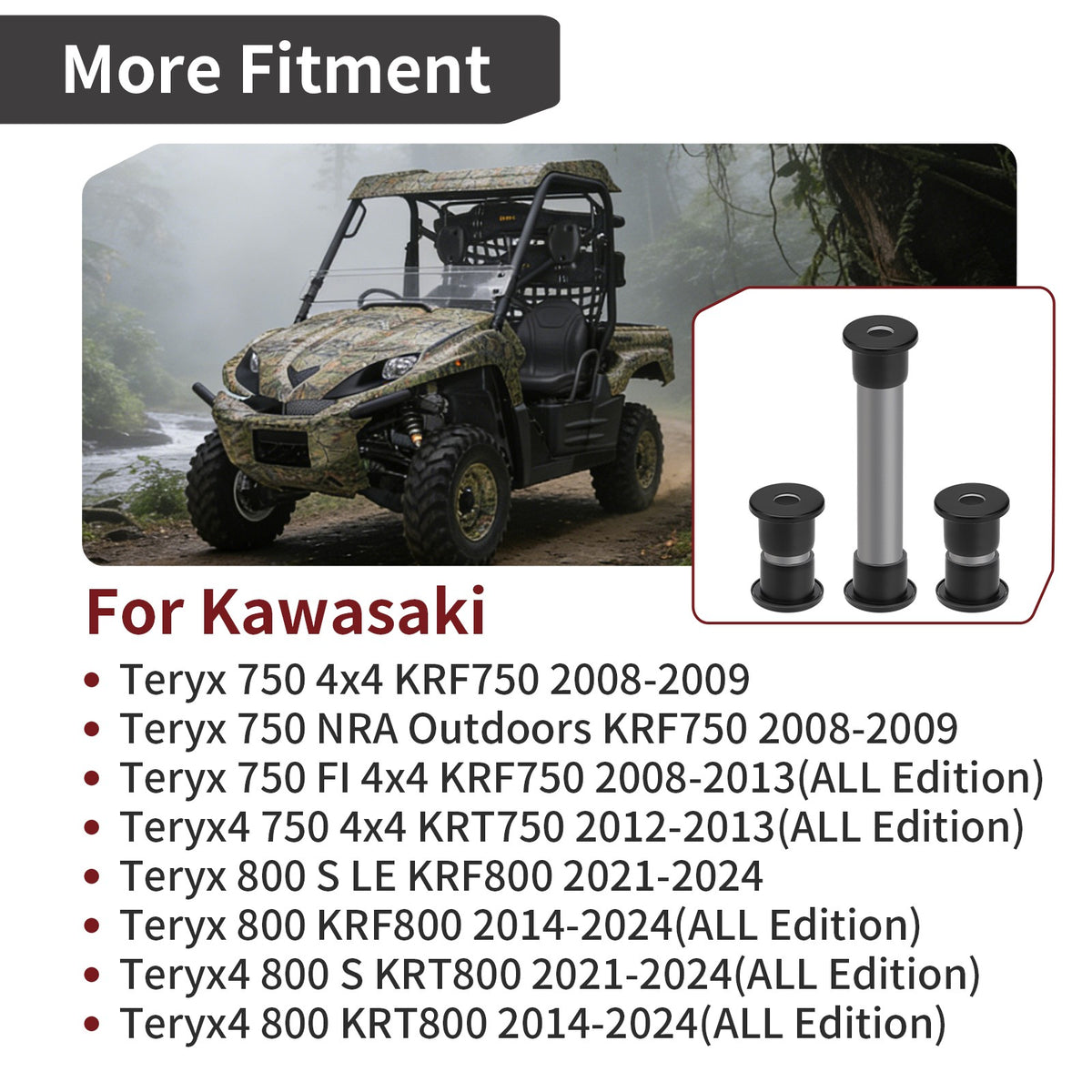 Set of 4 A-Arm Bearing Bushings for Kawasaki Teryx 750 FI (2008–2013)