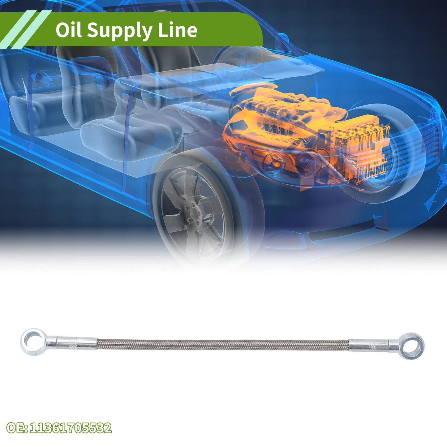 Oil Line for BMW E36 E46 E39 Z3 Z4 M50 M52 M54 (1992–2006) No. 11361705532 Stainless Steel