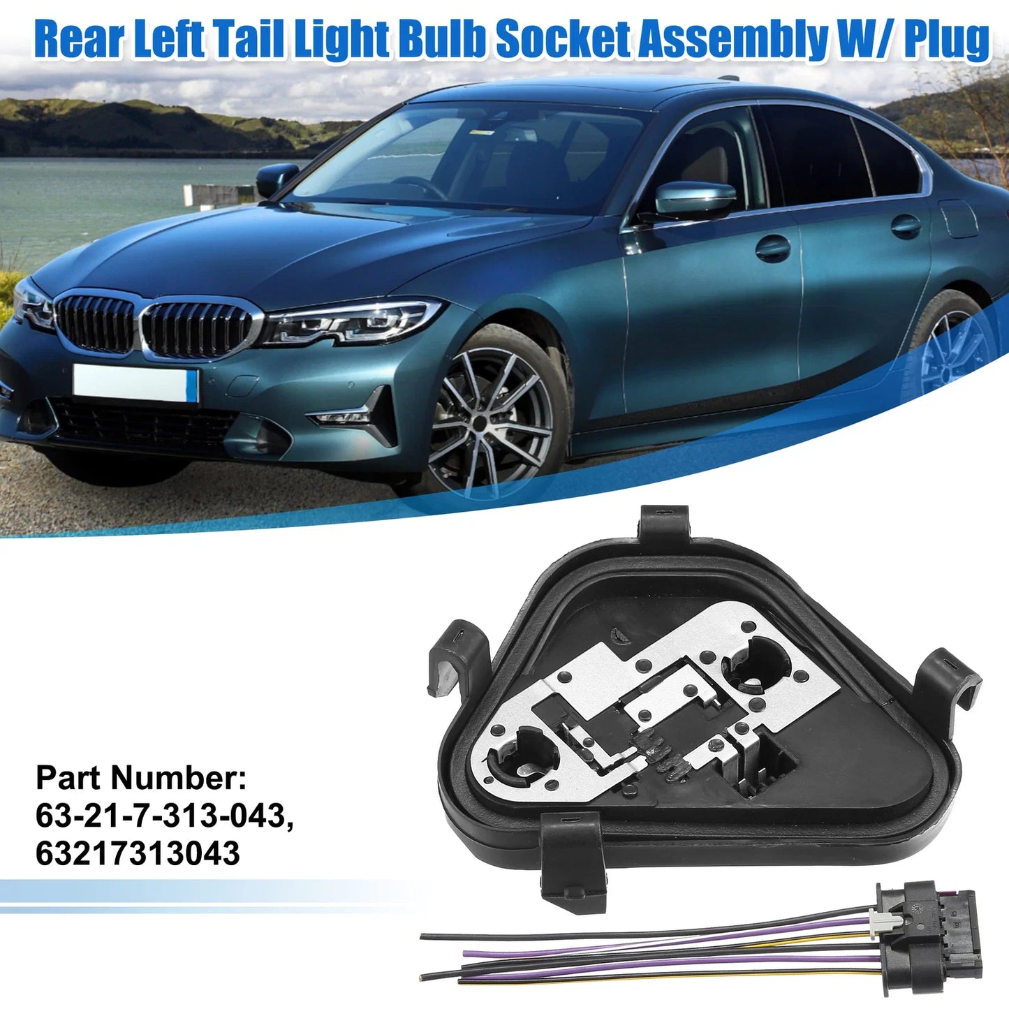 1 Set Rear Left Tail Light Lamp Rear Panel Bulb Socket Plug for BMW