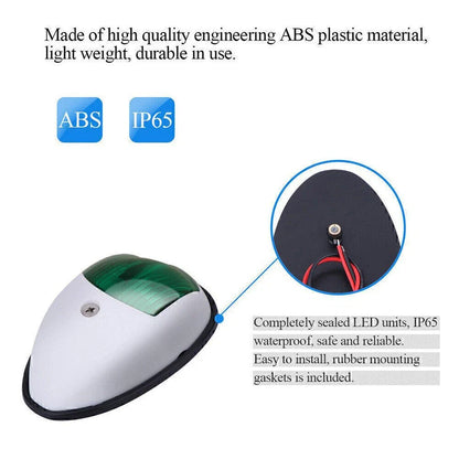 12V LED Waterproof Navigation Light Red Green for Marine Boat Yacht