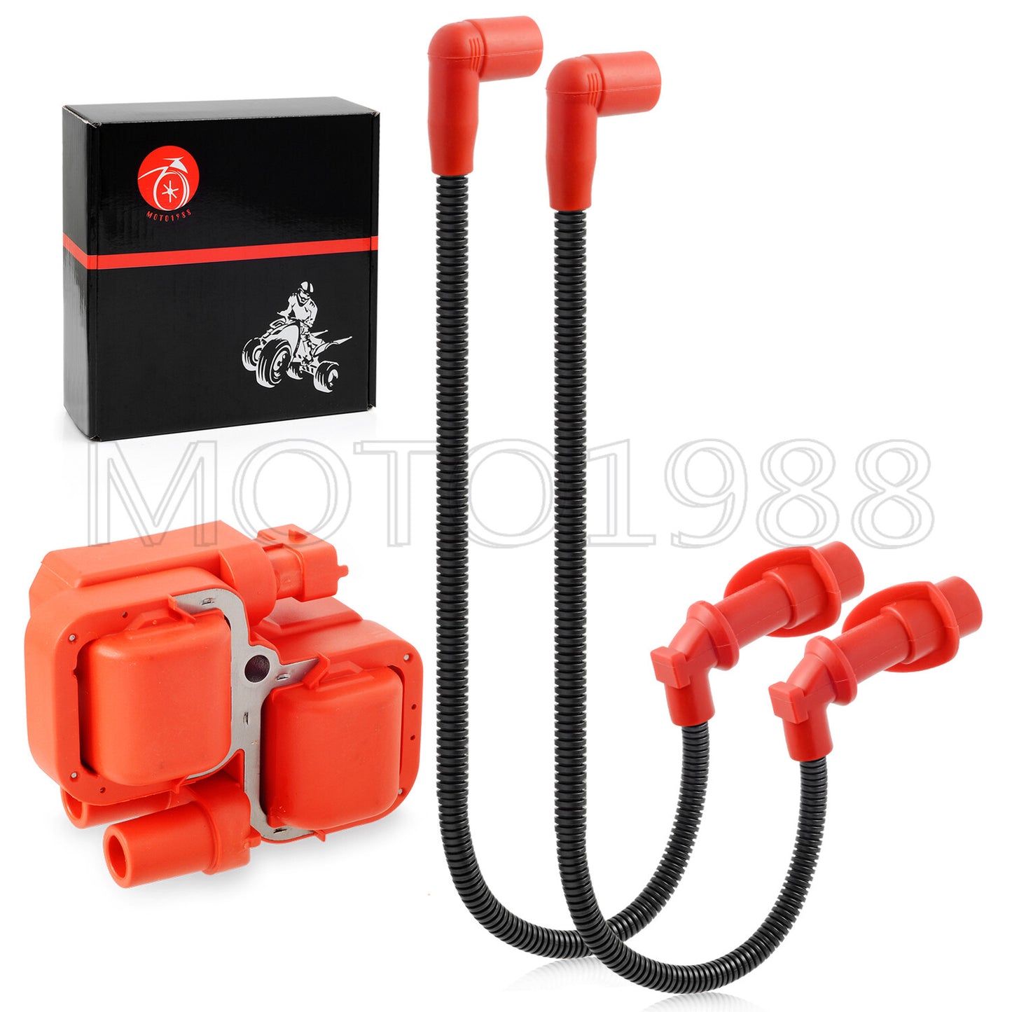 Ignition Coil and Spark Plug Set for Polaris Ranger 700 800 (2005–2010)