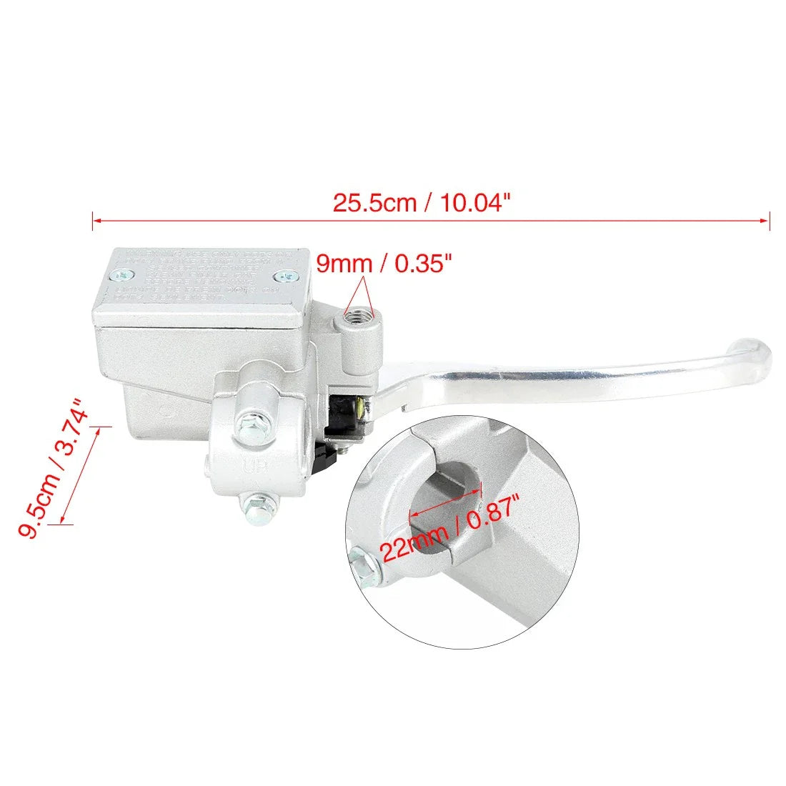 Silver Tone Motorcycle Brake Master Cylinder Pump Lever for Honda CBT125