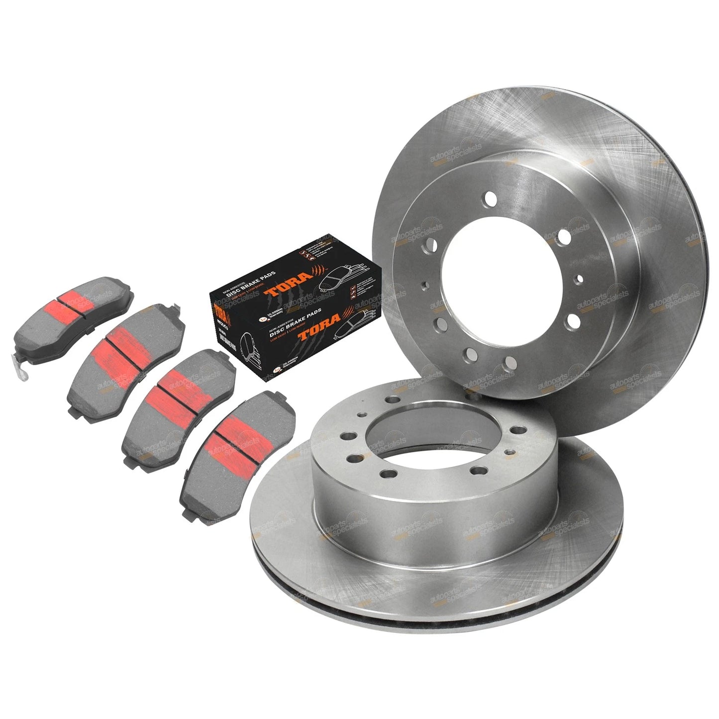 Rear Disc Rotors + Brake Pad Set for Nissan Patrol GU Y61 (1997–2016)