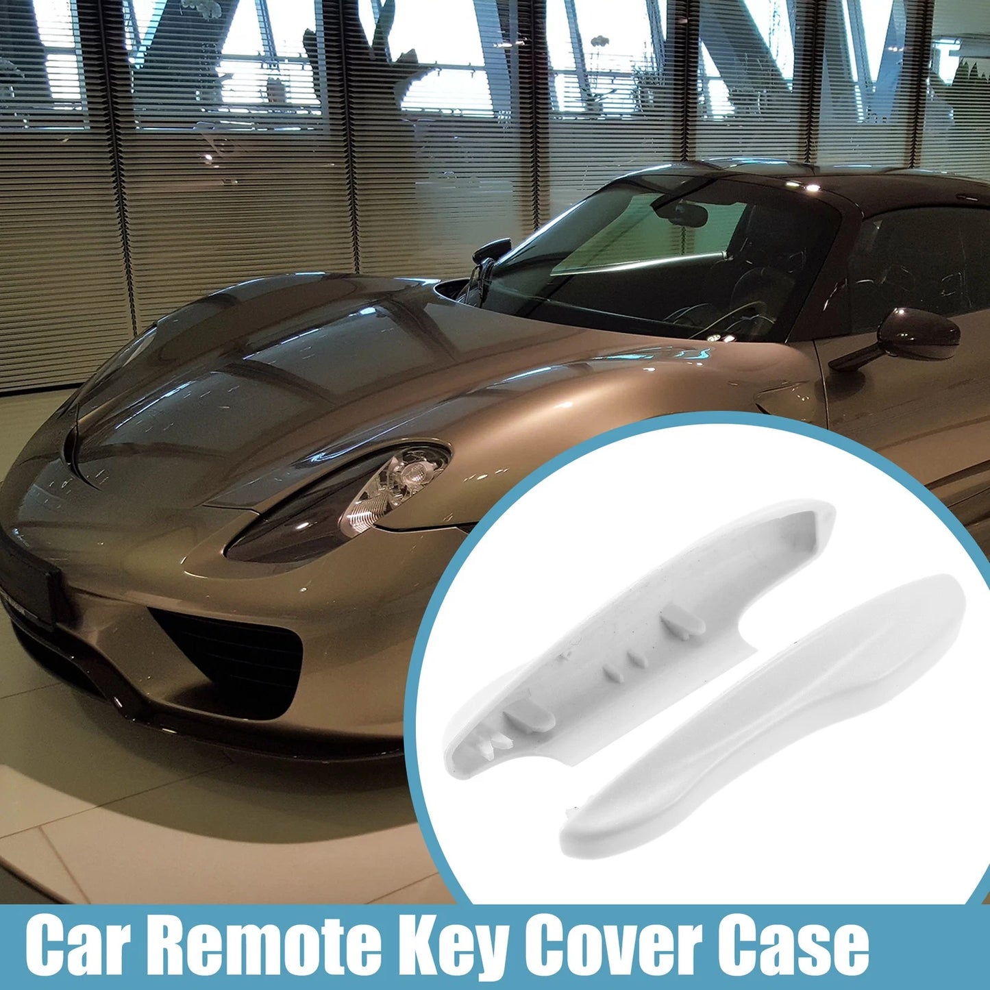 Set of 2 Car Remote Key Side Cover Cases for Porsche Taycan 911 (2020–2021) White